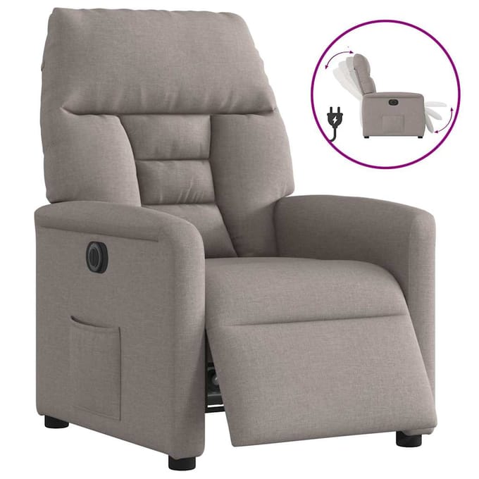 vidaXL - Fauteuil - verstelbaar - elektrisch - stof - taupe