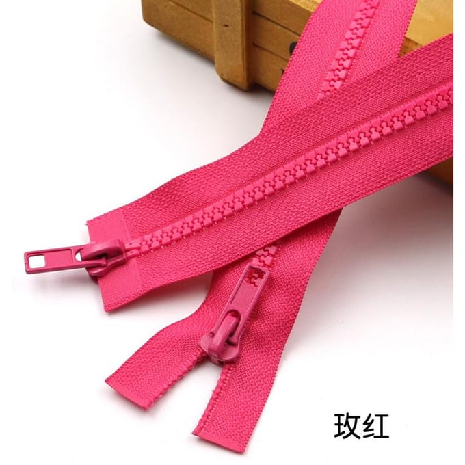 Kleur Nee. 5 Hars Dubbele Kop Open Staart Rits Kledingaccessoires Donsjack Kleding Jas Rits Doe-het-zelf Accessoires Rose red * 60cm one piece * 5 #