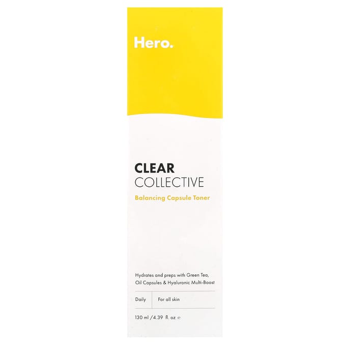 Hero Cosmetics, Clear Collective, Balancing Capsule Toner, 4.40 fl oz (130 ml) beige