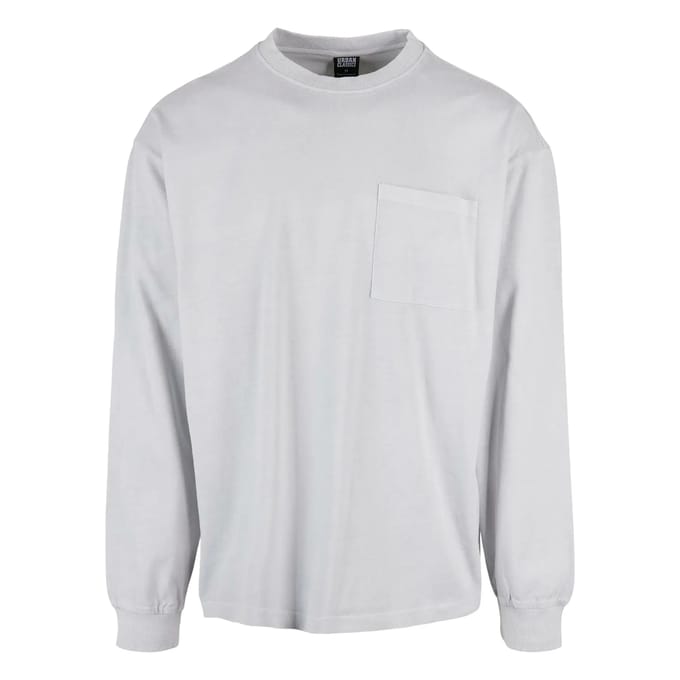 Urban Classics Longsleeve shirt -S- Pigment Dyed Pocket Grijs