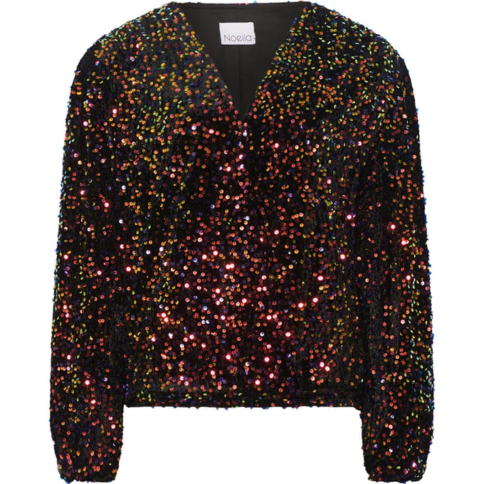 Teagan wikkelblouse in zwart