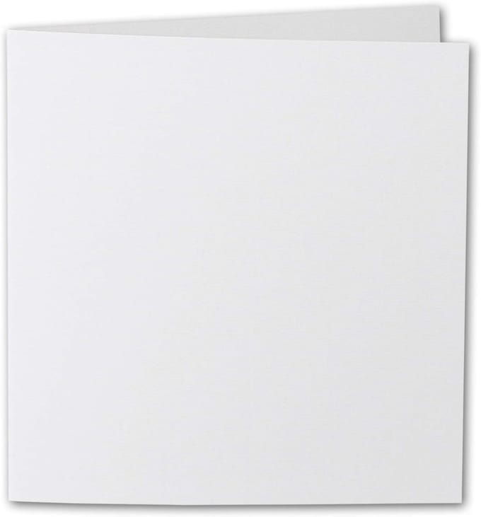 25 Luxe Vierkante Vouwkaarten Wit 155x155mm 220g/m² Ribbelstructuur