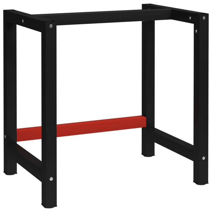 vidaXL - Werkbankframe - 80x57x79 - cm - metaal - zwart - en - rood