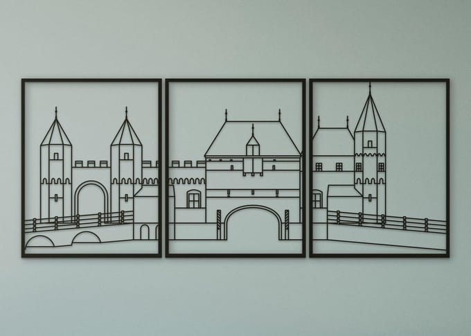 Wanddecoratie | De Koppelpoort Amersfoort - L (60x145cm)