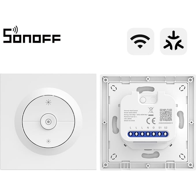 SONOFF Orb-DIM Matter over Wi-Fi Smart Dimmer Switch MINI-DIM-E Soepele dimfunctie Geen flikkering Energiemonitor Spraakbesturing Alexa Google Home
