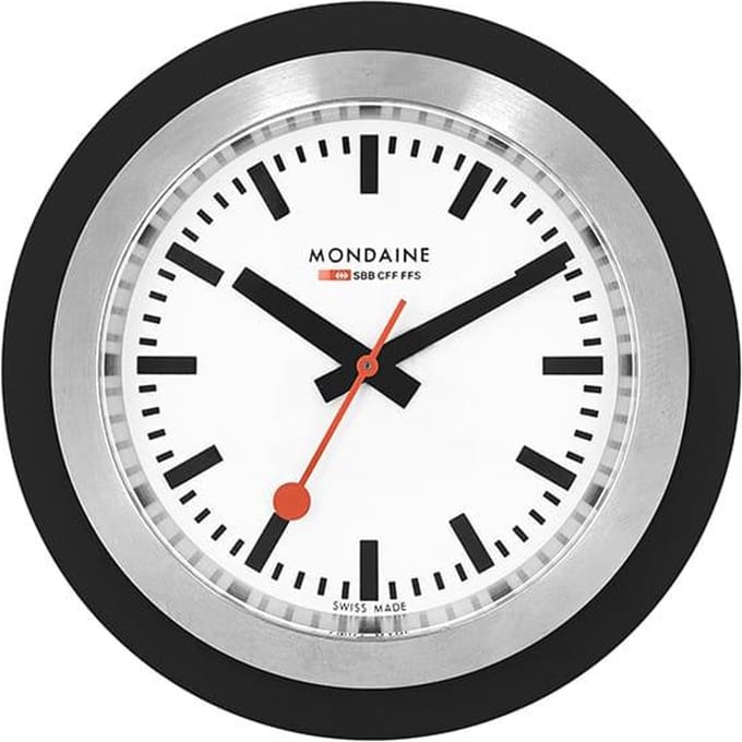 Mondaine Globe clock M660.30335.16SBO - Siliconen - Zwart - 60mm