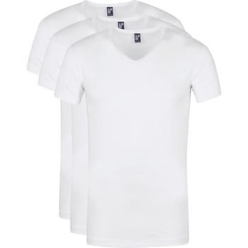 Alan Red Oklahoma T-shirt Stretch Wit (3pack) - Maat XXL - Heren - Basic T-shirt