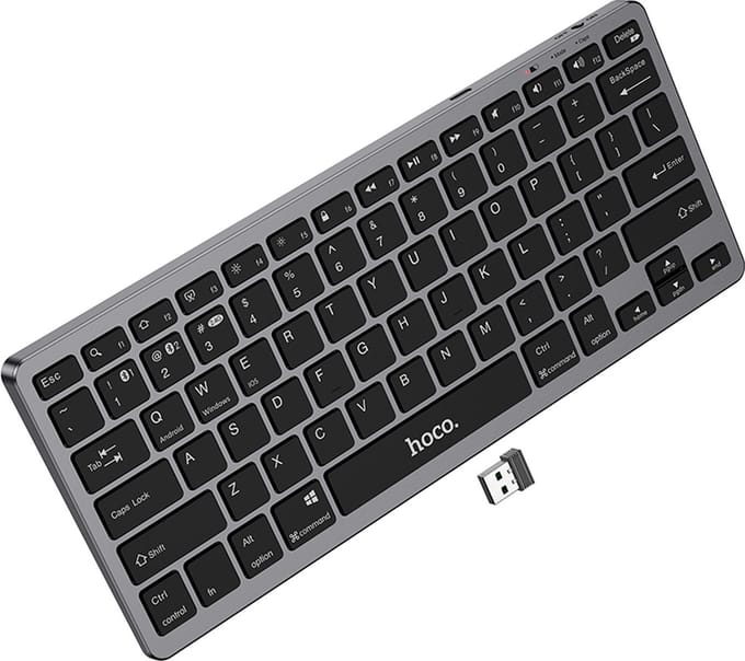 Hoco - Draadloos Toetsenbord - QWERTY - voor Mac, Windows, iPad & Tab - Zwart