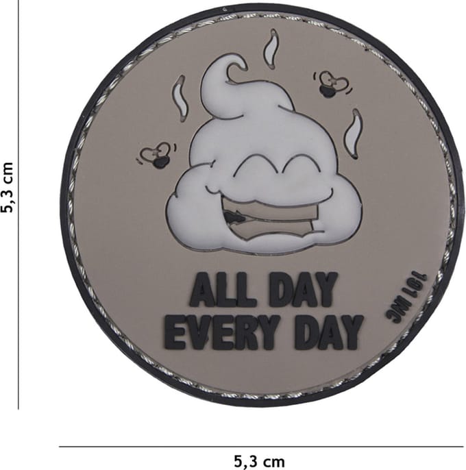101 Inc Embleem 3D Pvc All Day Every Day Grijs 17073