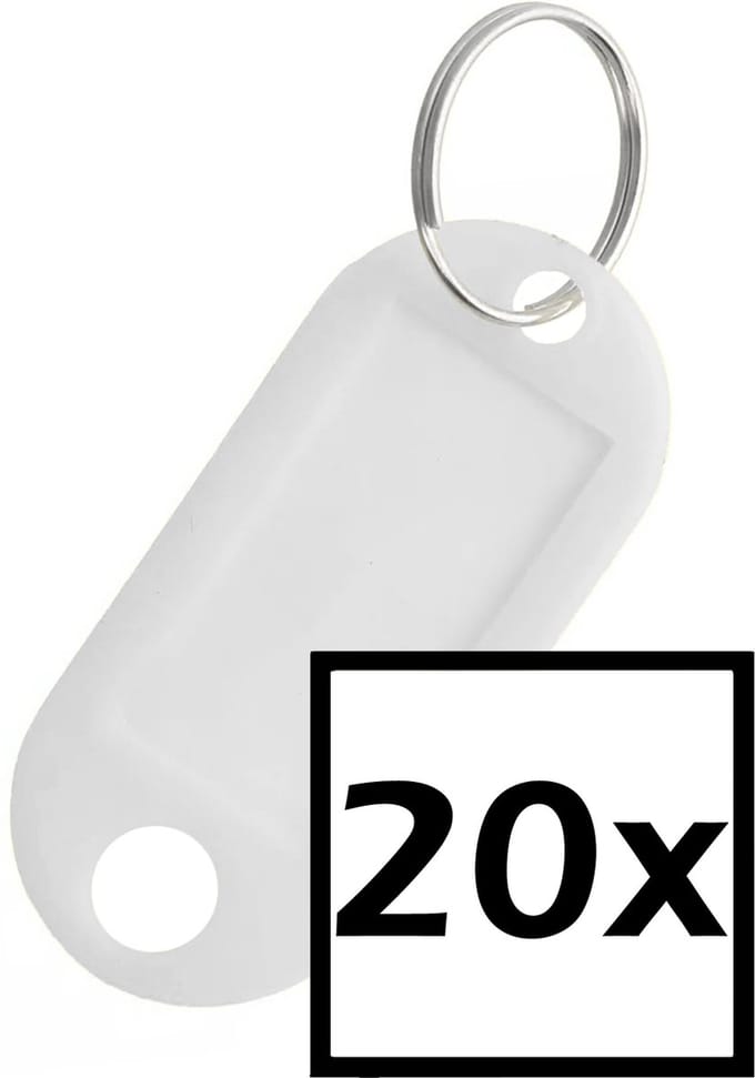 Sleutelhanger Sleutellabel Bagage Label Sleutel Naamlabel - Wit - 20x