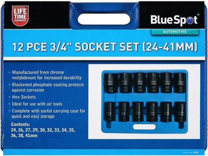 Slagdoppen Set - Dopsleutel Set - Mechanisch Werk - Chroom Molybdeen Staal - 24-41 mm - Zwart