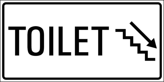 Toilet trap omlaag sticker rechts 400 x 200 mm