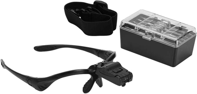 LED Vergrootglas - Horlogemaker Juwelier - Gedetailleerd Werk - 5 Verwisselbare Lenzen - 3.5x Vergroting - Wit