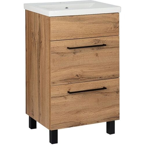 Badkamerset 50 cm staand kastje met wastafel Eiken Wotan Sol Wotan
