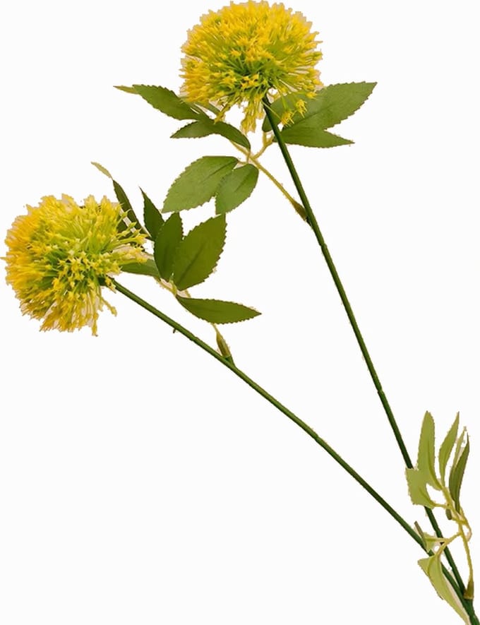 Steelbloem kunstbloem Lente Ui Bol - 60 cm - geel