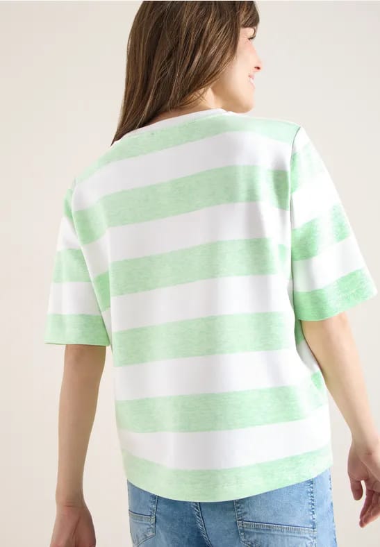 Sweater met korte mouwen en strepen