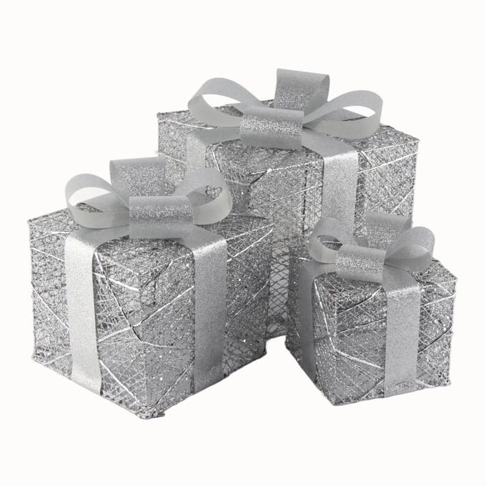 Boîtes Cadeaux de Noël pour Décorations de Noël Intérieures Extérieures gray