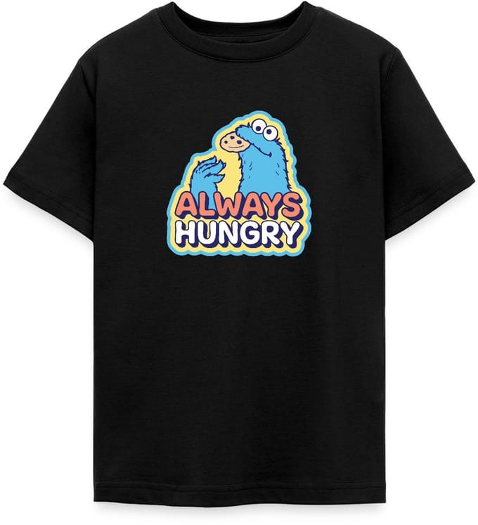 Sesamstraat Koekiemonster Altijd Hongerig T-Shirt Tiener