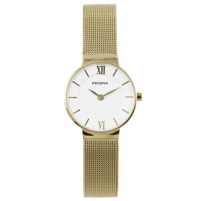Prisma horloge P.1455 Dames Edelstaal Milanees Goudkleurig