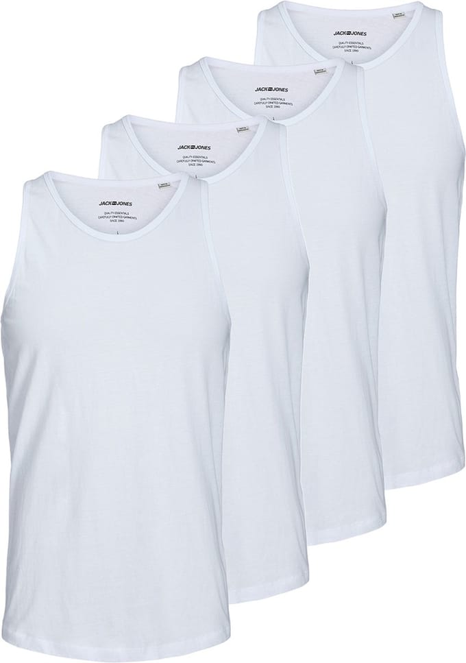 Jack & Jones Heren onderhemd 4 pack Jacbasic