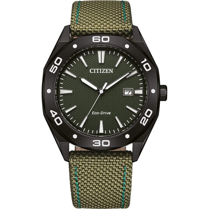 Citizen BM7635-01X Horloge - Nylon - Groen - Ø 41 mm