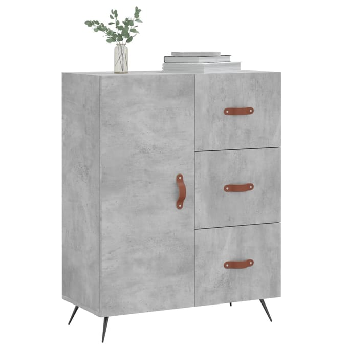 vidaXL - Dressoir - 69,5x34x90 - cm - bewerkt - hout - betongrijs
