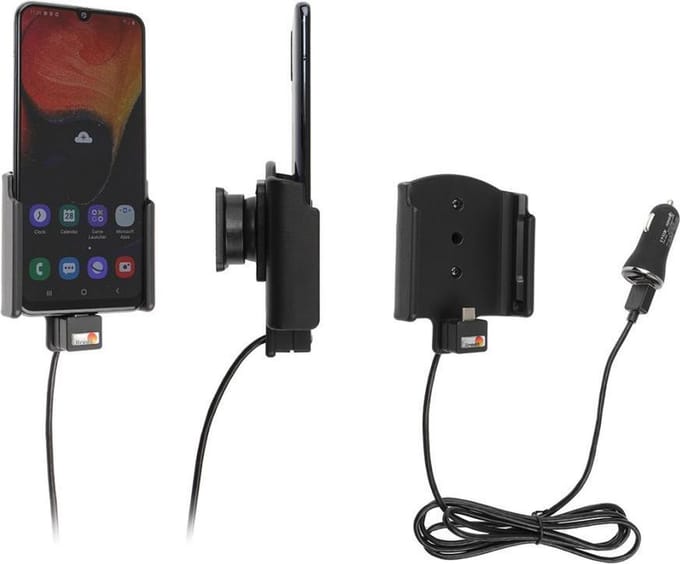 Brodit houder geschikt voor Samsung Galaxy A50 Actieve houder met 12V USB plug
