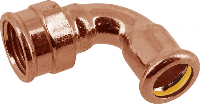 Bonfix Pressfitting roodkoper GAS Kniekoppeling 90� 1/2 x 12 - lange binnendraad x press - (m-profiel)