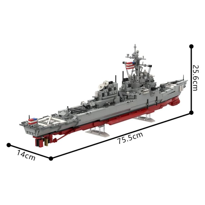 MOC DDG 51 Arleigh Burke - Flight I versie Bouwsteen gray