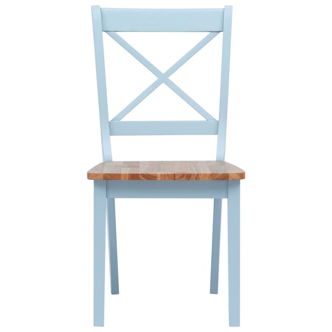 vidaXL - Eetkamerstoelen - 2 - st - massief - rubberwood - grijs - en - naturel
