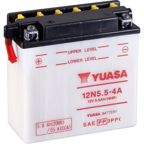Yuasa 12N5.5-4A Motorfietsaccu 12 V 5.5 Ah Pooltype: Schroefklem type 2