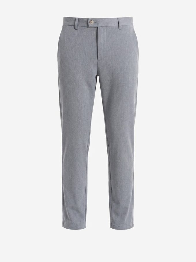 OMBRE Broek - Slim Fit - Rits - Effen Lichtgrijs L