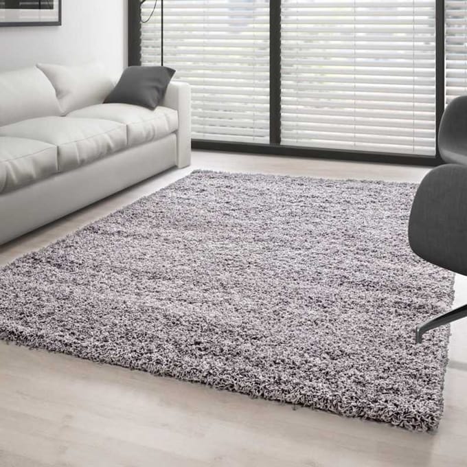 TapisTrend Harig tapijt Lichtgrijs 80x150 cm Hoogpolig vloerkleed, effen