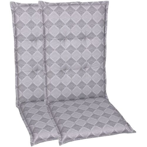 GO-DE TEXTIL Tuinkussen (Stoelkussens voor stoelen met een normale rugleuning, Grijs)