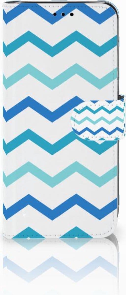 Huawei P20 Lite Telefoon Hoesje Zigzag Blauw