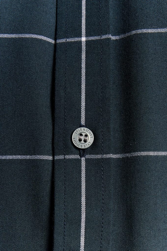 Lyle & Scott Window Pane Check Shirt Dark Navy/white Taglia: M | Camicie Business Outlet | Uomo | Blu