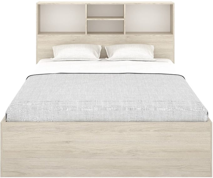 Vente-unique Bedframe hout natuurlijk licht, wit 140 x 190 cm