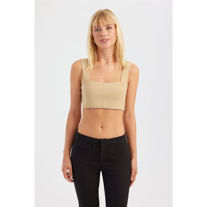 Vierkante Hals Crop Top