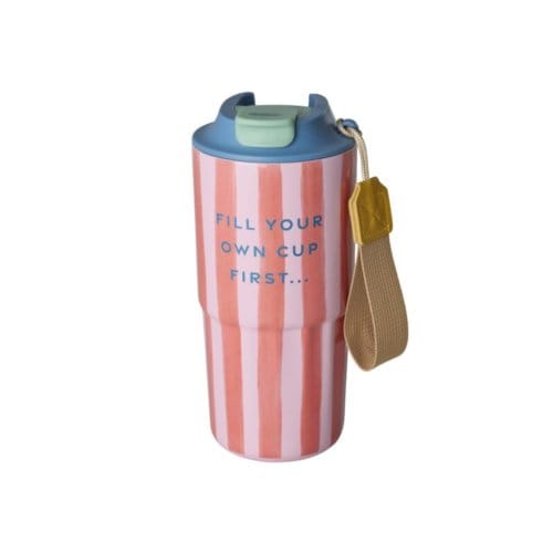 Rice rvs thermobeker met strepen, 550 ml