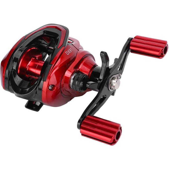 Baitcasting Vishengel 6 Versnellingen Centrifugaal Magnetische Dubbele Rem Spinmolen 18+1 Lager(Rechts black