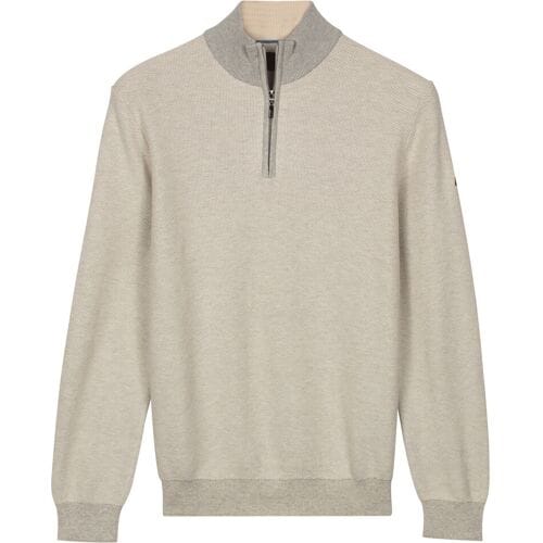 Baileys Trui Half Zip Two-Tone Jacquard Allover Plated Soft Grey / male