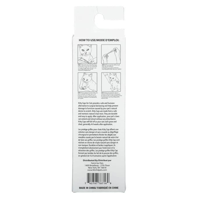 Kitty Caps, nagelkapjes kit, klein, heet paars, heet roze, 44-delige kit white