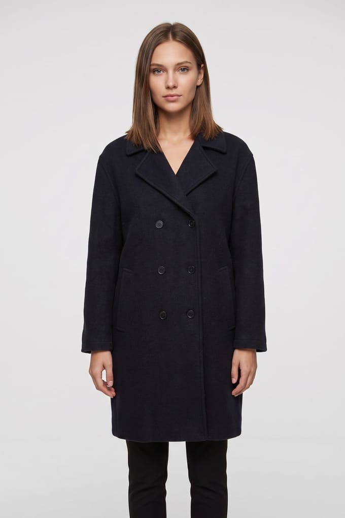 ARKET Avdala Wool Double Breasted Coat Blue Taglia: 48 Short | Cappotti doppiopetto Outlet | Donna | Blu