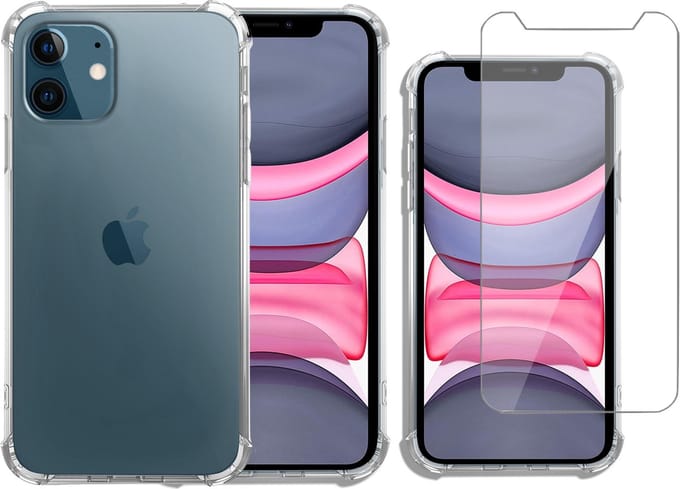 Hoesje geschikt voor iPhone 11 Shockline Case Cover Hoes Screenprotector Glas Tempered Glass Screen Protector