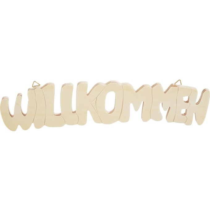 VBS Houten letters "Willkommen"