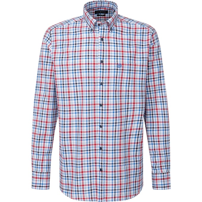 Bugatti Herren Casual overhemd met moderne ruitjes