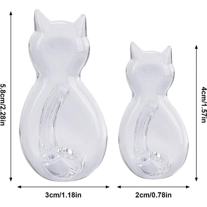 2 stuks Cartoon Kat Vorm Muurhaken Zelfklevende Kat Decoratieve Sleutelhouder Hanger Ponsvrije Muurmontage Sleutelhouders Decor transparant