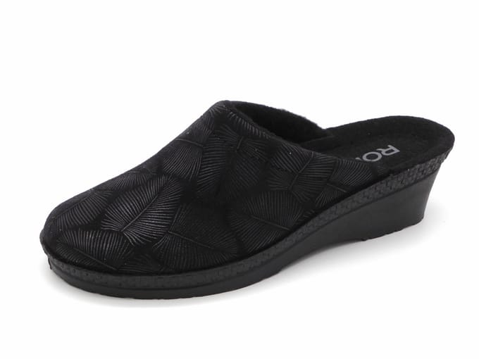 Rohde -Dames - zwart - pantoffels - maat 38