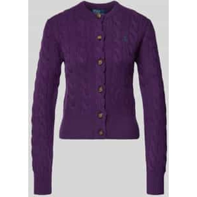 Cardigan van een mix van wol en kasjmier met labelstitching