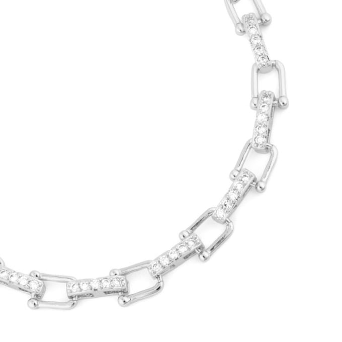 Bracelet - LUXENTER - Dordel - Zircone brillante - Finition rhodiée - Argent 925 white